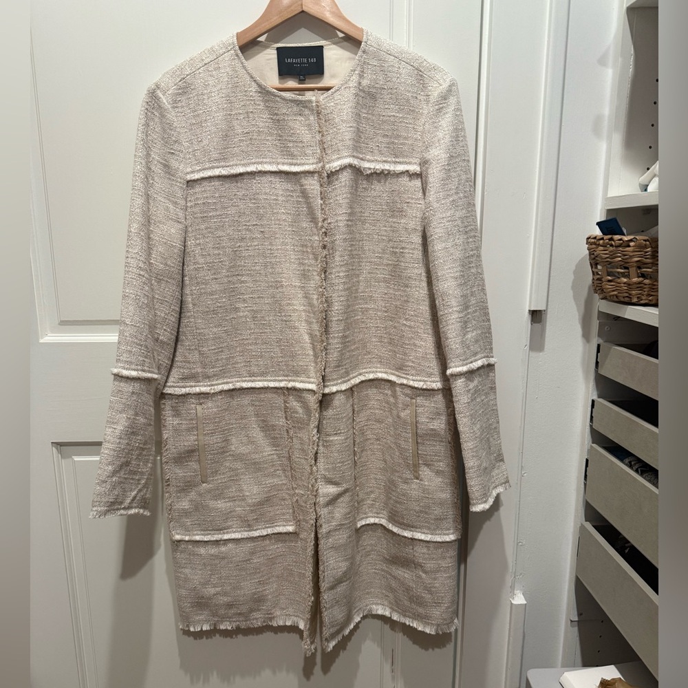 Lafayette 148 New York Women's Beige Textured Spring Jacket